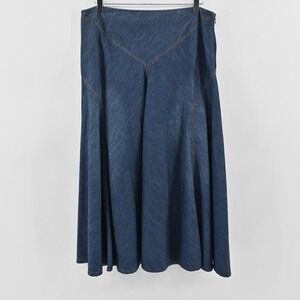 Lauren Jeans Co Denim Skirt Womens Size 12 Blue Cotton Casual Classic Vtg Y2k